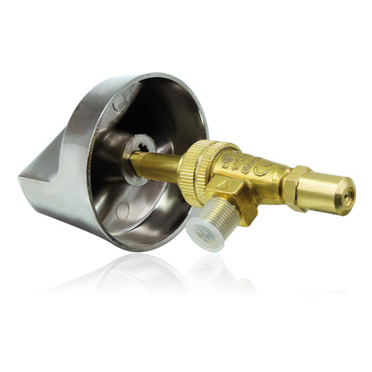MENSI Propane Natural Brass Hotel Commercial Kitchen Gas Control Valve 0.047" Orfice with Chromed Steel Control Knob Stem Length 1.4"