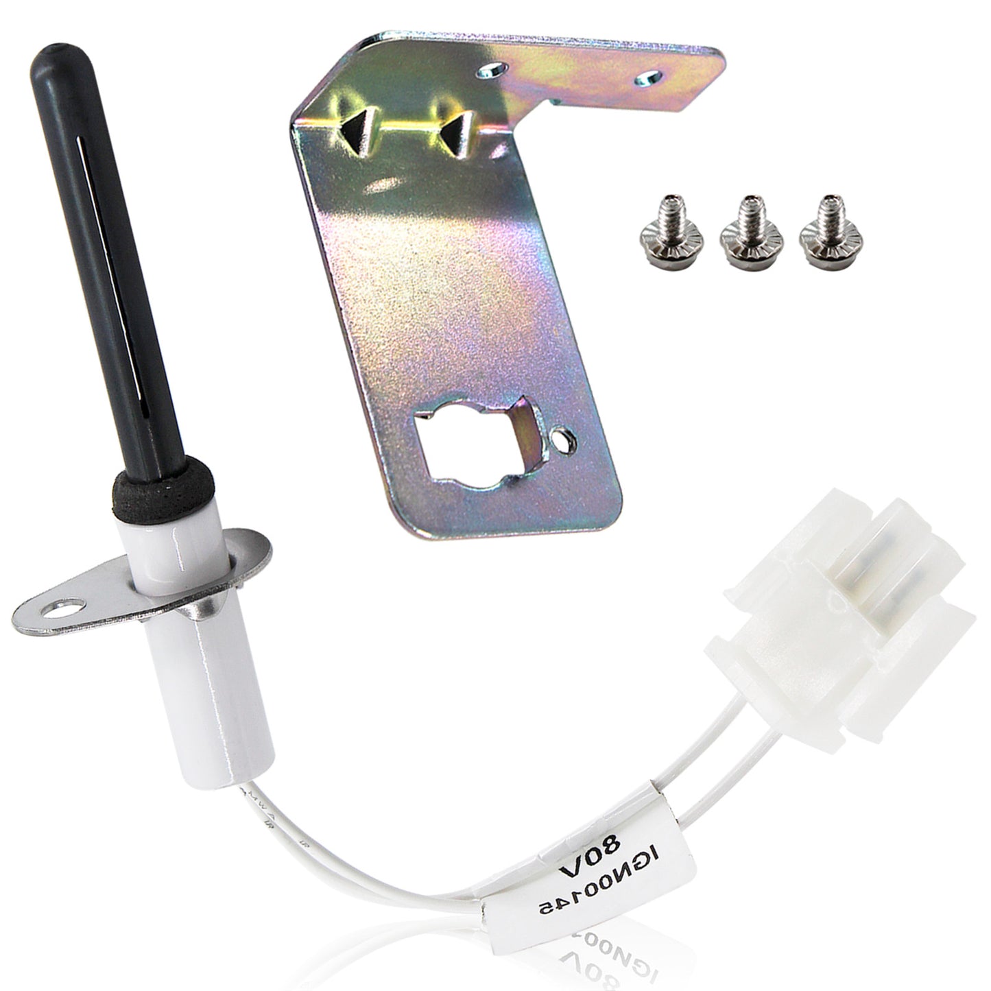 MENSI 80Volt Hot Surface Rod Ignitor with Installation Bracket and Screws Replacement of 768A 815 80V, Silicon Nitride