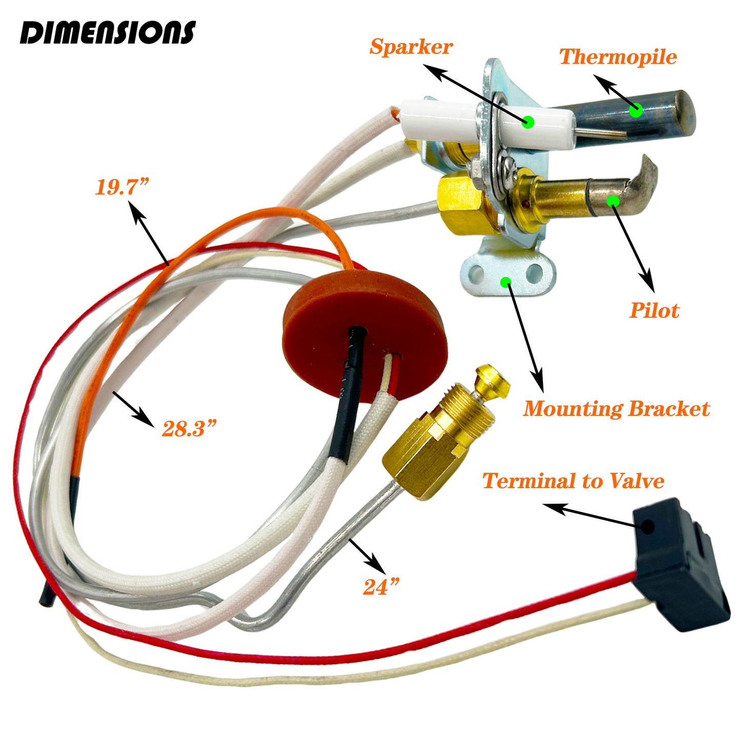 MENSI Pilot Burner Assembly Replacement Replace for Kit SP20824,SP20754,SP21058,SP21059,SP20800 Compatible for Rheem, Ruud and Richmond Water Heaters, NG with LP Orifice