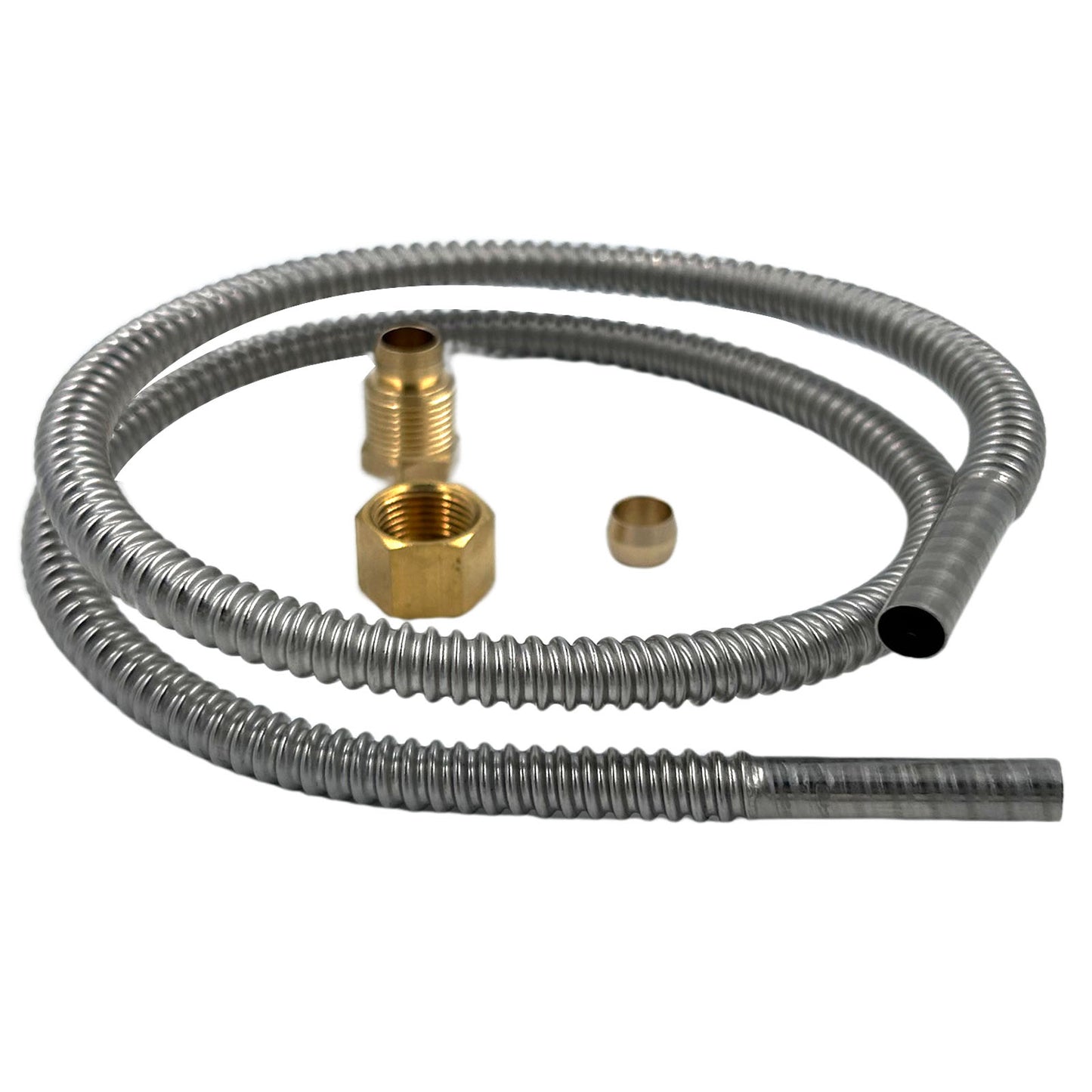 MENSI 1/4" Stainless Steel Pilot Burner Assembly Parts Tubing Flexible Hose with 7/16-24UNS Fittings for Gas Fryer, Whirlpool Water Heater 00112330 Pilot Flame Kits