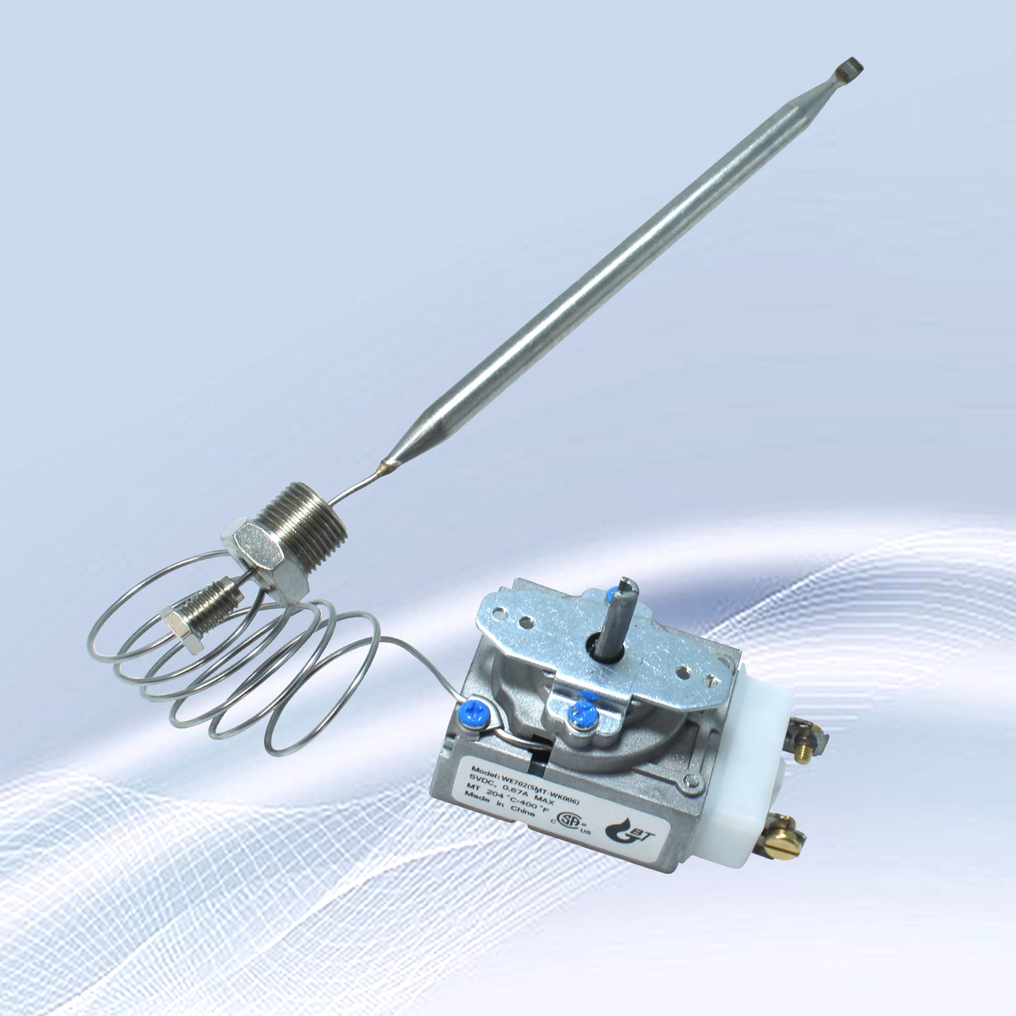 MENSI Minivolt Thermostat Control Replacement Of Robertshaw Model RX-2-24 Fits For ADCRAFT Parts Fits Gas Fryer with 0.315" Bulb x 3/8" NPT Nut and Knob Switch