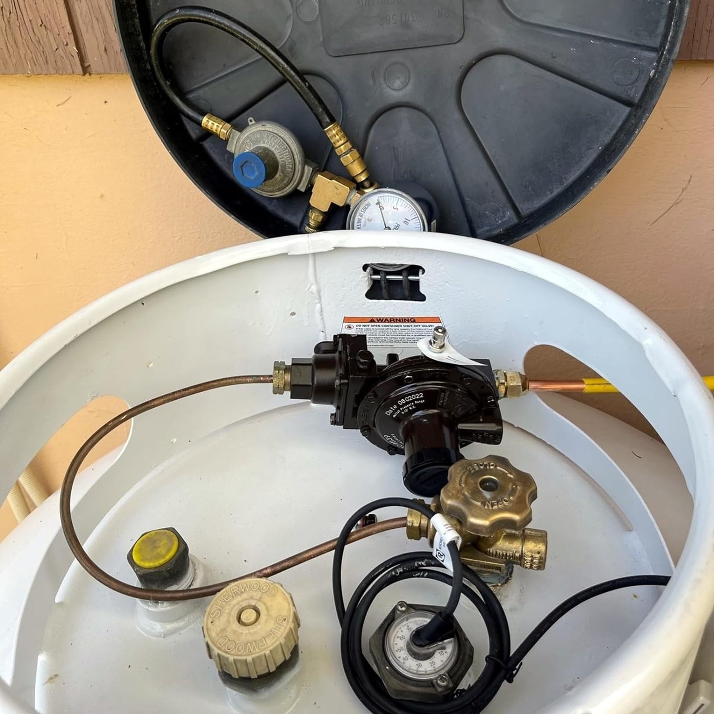 MENSI  Propane Regulator Copper Pigtail Tubing Hose POL x POL 15" Long for High Pressure Regulator and Propane Tank Connection, with 5 Pieces of Backup O-Ring