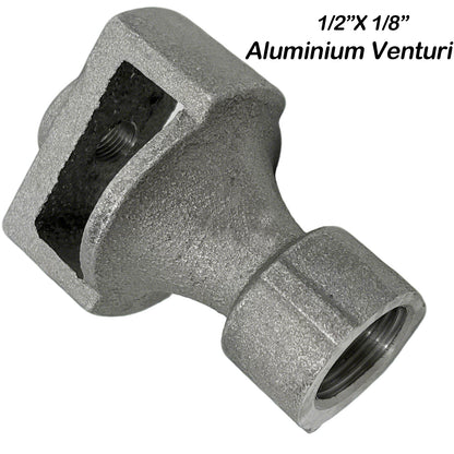 MENSI Aluminum Sand Casting Propane Natural Gas Venturi Burner 1" and 1/2" Thread for DIY Forge Project System, Torch Burner (1/2"x1/8")