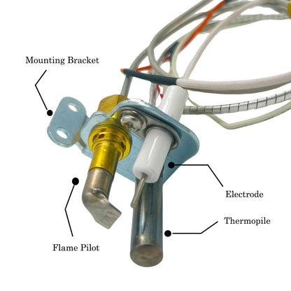 MENSI Water Heater Pilot Burner Assembly Fit for Bradford White,17/26 Honeywell CS8840A1-1041,Replace for 415-47845-05, 233-47845-02A, 233-47845-03, and Rheem Replacement Kit
