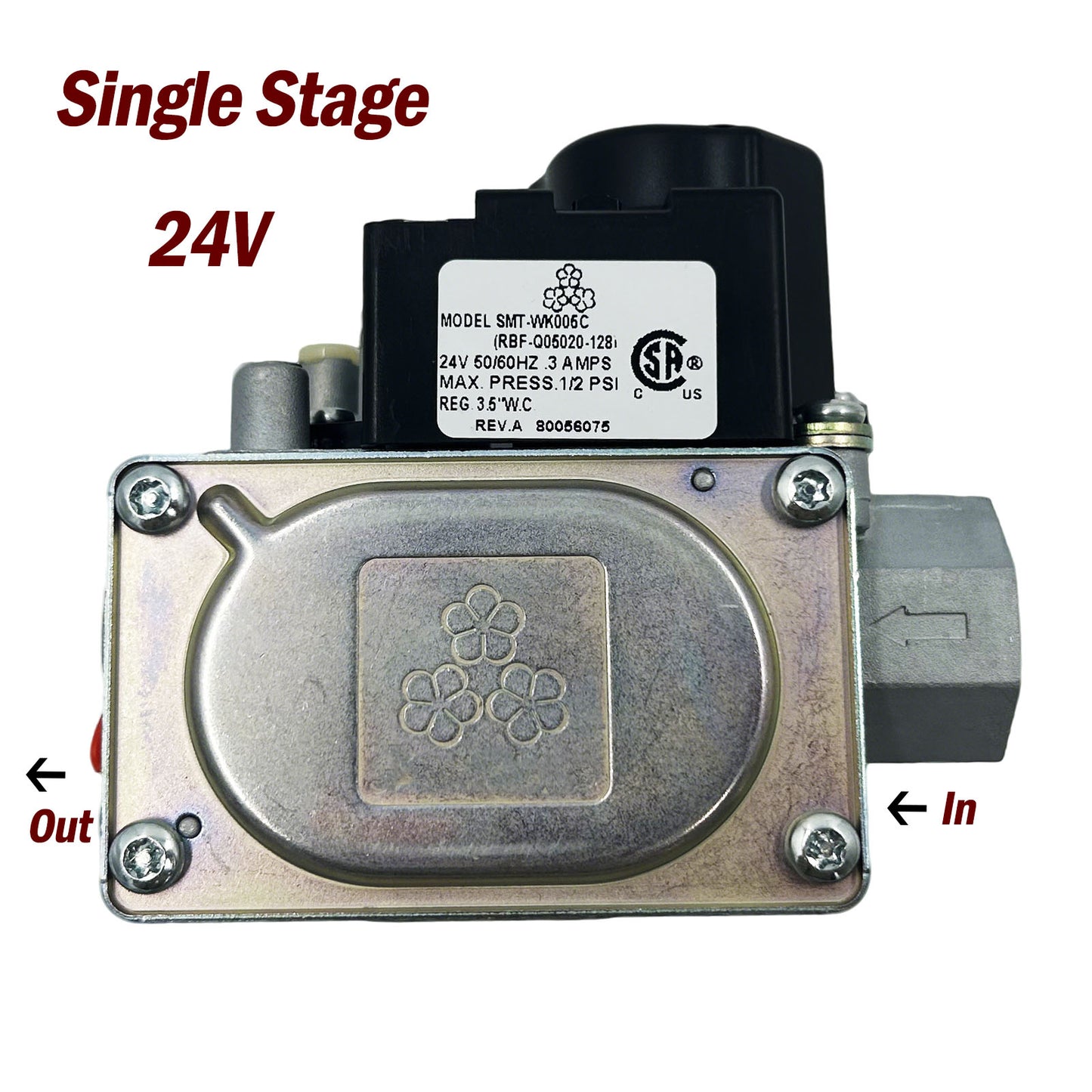 MENSI Gas Single Stage Main Valve Replace for White Rodgers 36G22-254 Gas Heating Furnace Valve, Part for Goodman PN No. 0151M00013 B1282628S B12826-28 B1282614 B12826-14 36G22Y-202 VR8215S121