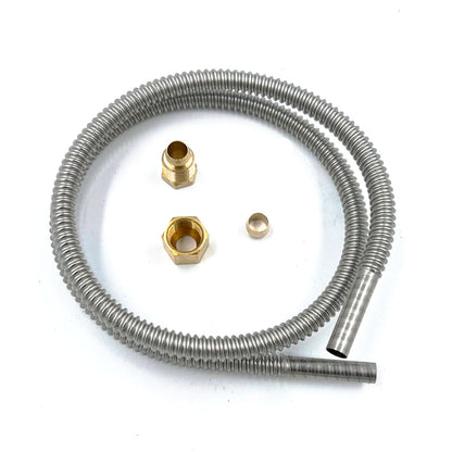 MENSI 1/4" Stainless Steel Pilot Burner Assembly Parts Tubing Flexible Hose with 7/16-24UNS Fittings for Gas Fryer, Whirlpool Water Heater 00112330 Pilot Flame Kits