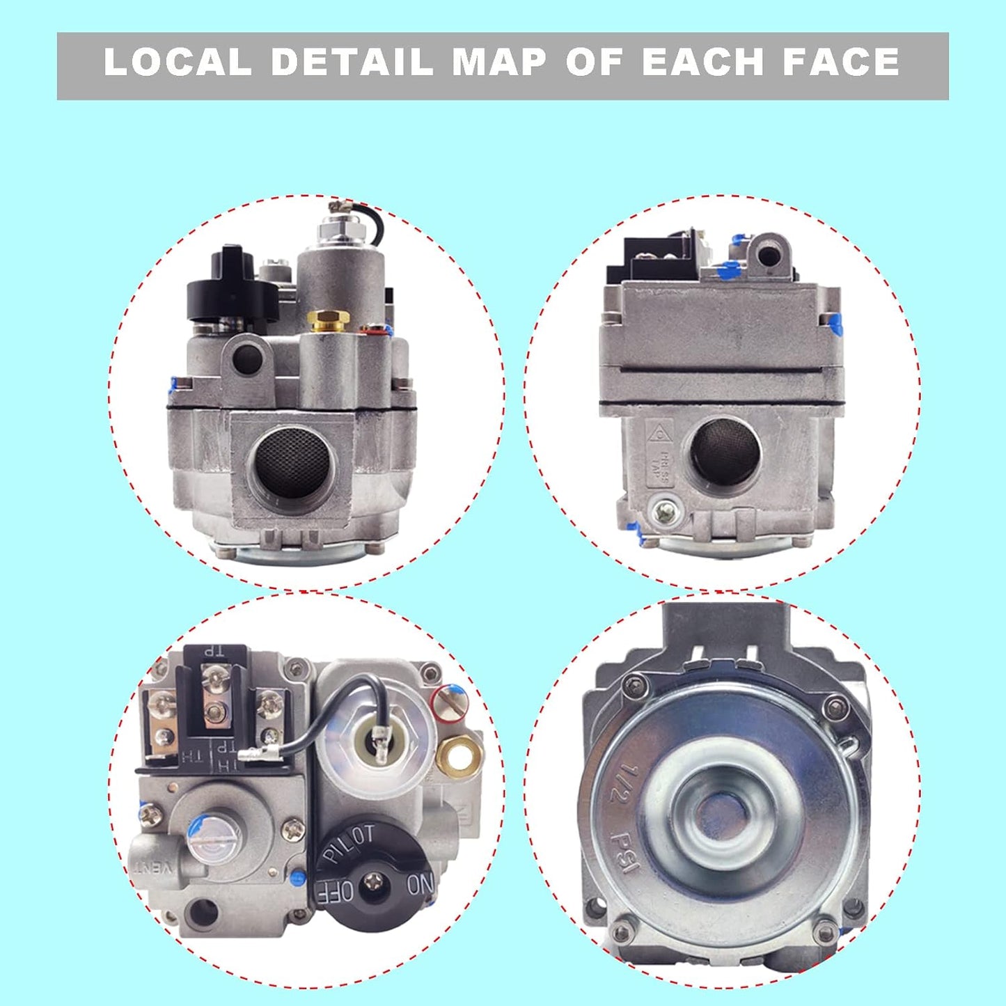 MENSI 700-506 Millivolt Gas Valve Replacement for Robertshaw 700 Series, 200,000 BTU/H Fast Opening, Compatible with Millivolt Combination Valve -Natural Gas