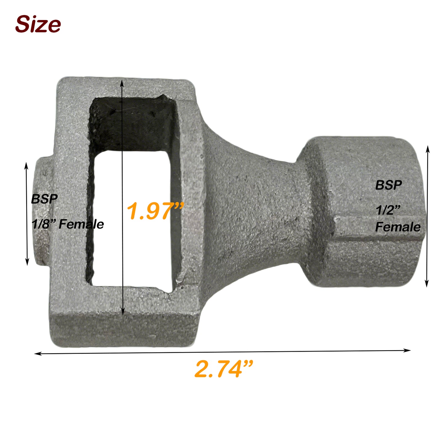 MENSI Aluminum Sand Casting Propane Natural Gas Venturi Burner 1" and 1/2" Thread for DIY Forge Project System, Torch Burner (1/2"x1/8")
