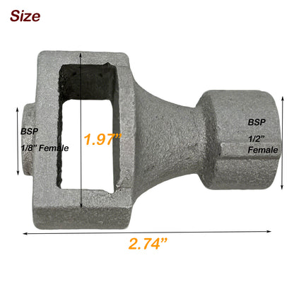 MENSI Aluminum Sand Casting Propane Natural Gas Venturi Burner 1" and 1/2" Thread for DIY Forge Project System, Torch Burner (1/2"x1/8")