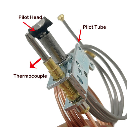MENSI Replacement Pilot Burner Assembly for Rebertshaw 36" Leads for Natural Gas and LP (102), Compatible for Model HPC-102-36 (102 Pilot Burner Assembly NG with LP Orifice)