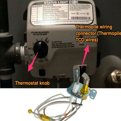 MENSI Water Heater Pilot Burner Assembly Fit for Bradford White,17/26 Honeywell CS8840A1-1041,Replace for 415-47845-05, 233-47845-02A, 233-47845-03, and Rheem Replacement Kit