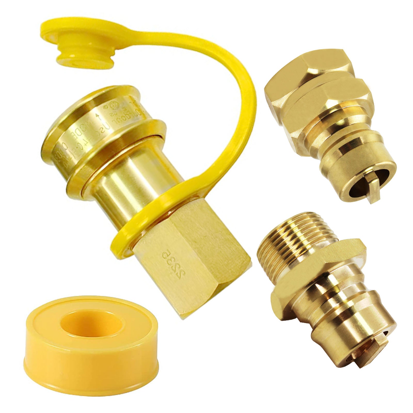 Propane Natural Gas Quick Connect Adapter Kit 3/8 Male Pipe to 3