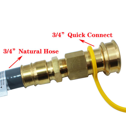 MENSI 3/4" Female and Male Solid Brass Dual Fuel Generator Natural Propane Hose Quick Connect Disconnect Fittings Convert for Pipe Natural Gas Supply for Generators 4PCS