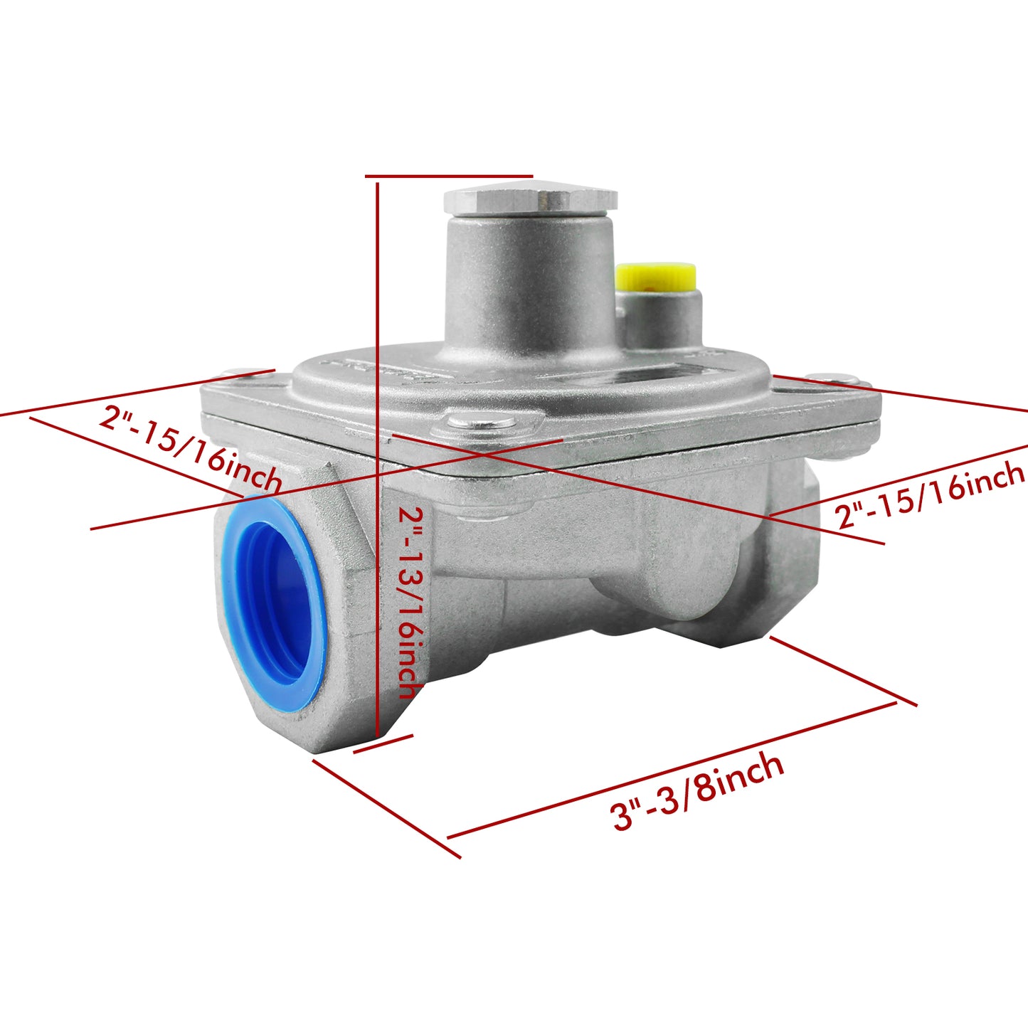 MENSI Natural Gas Pressure Regulator with 3/4" FNPT Thread, 1/2 PSIG Inlet Pressure and 4"-10" WC Outlet For Grill, Stove Range Pipe Lines