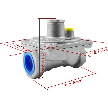 MENSI Natural Gas Pressure Regulator with 3/4" FNPT Thread, 1/2 PSIG Inlet Pressure and 4"-10" WC Outlet For Grill, Stove Range Pipe Lines