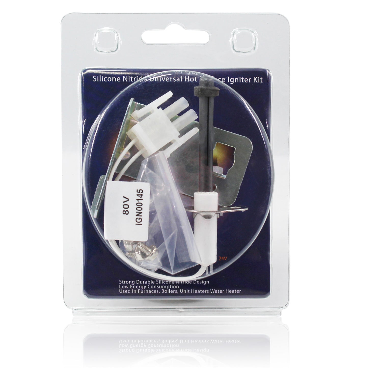 MENSI 80Volt Hot Surface Rod Ignitor with Installation Bracket and Screws Replacement of 768A 815 80V, Silicon Nitride